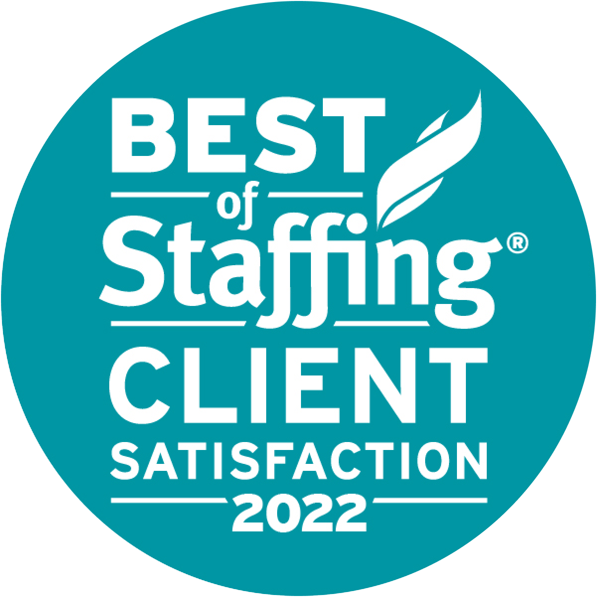 This is a badge for Snelling Staffing Agency winning “Best of Staffing Client Satisfaction 2022” award in 2022.